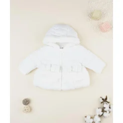 Prenatal Abrigo acolchado niña blanco con inserto de peluche