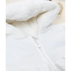 Prenatal Abrigo acolchado niña blanco con inserto de peluche