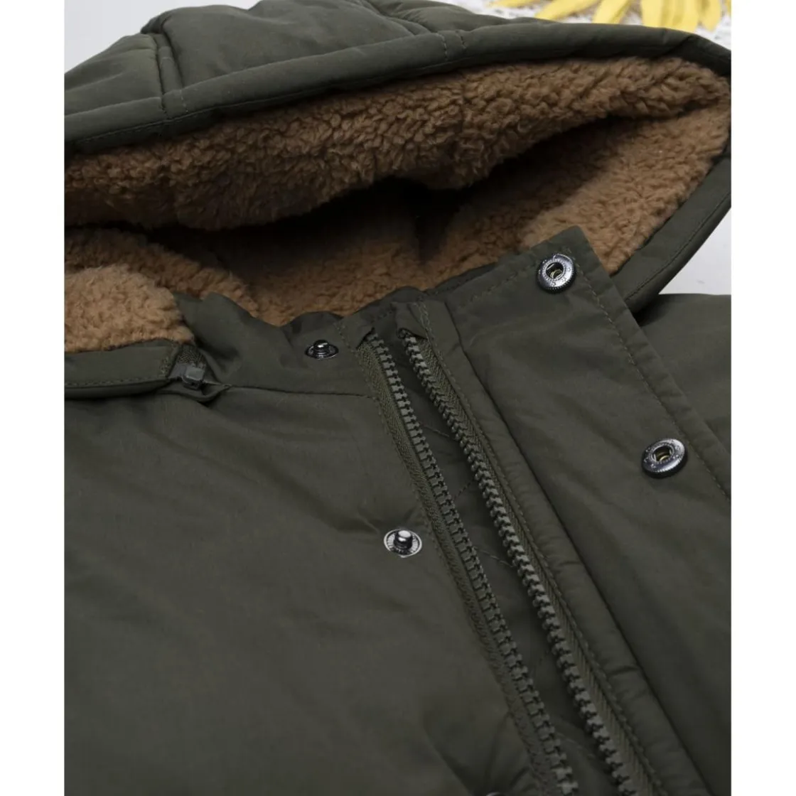 Prenatal Abrigo acolchado verde con pelo sintético para niño* Niño·Bebé Niño 3-36 Meses|Bebé Niño 3-36 Meses·Abrigos Y Plumíferos