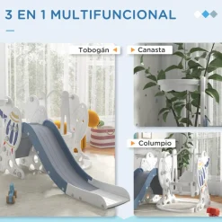 Homcom Aiyaplay - Tobogán, columpio y canasta