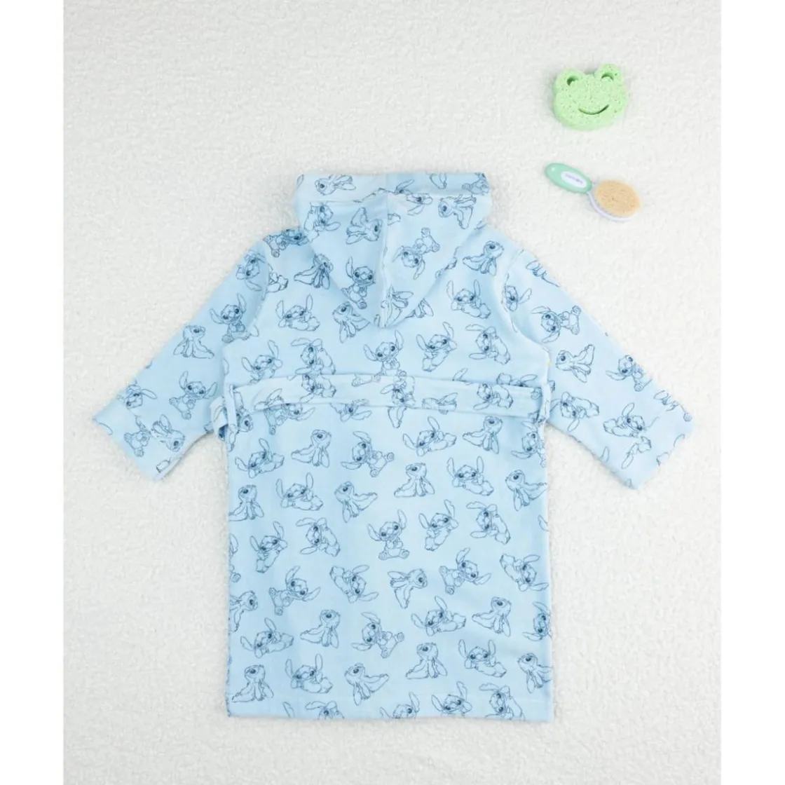Prenatal Albornoz infantil de rizo suave con Stitch