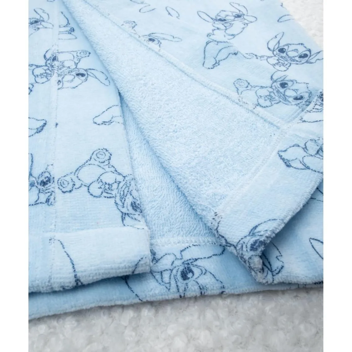 Prenatal Albornoz infantil de rizo suave con Stitch