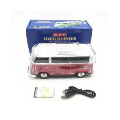 KLACK EUROPE Altavoz bluetooth Volkswagen T1 - Rojo con luz LED* Electrónicos