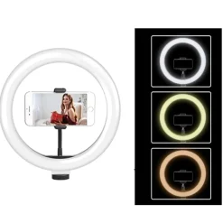 KLACK EUROPE Aro de luz 26 cm Led 3 modos de color con trípode 210 cm* Figuras De Acción