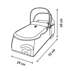 ASALVO - Capazo para silla gemelar Bro Negro* Trío Y Accesorios·Capazos