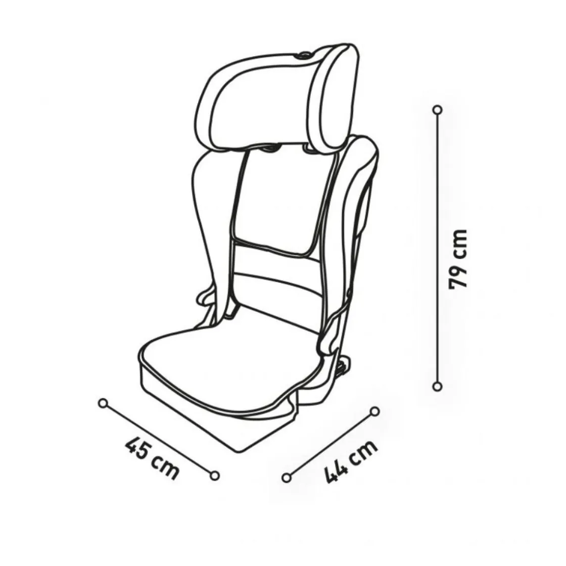ASALVO - Silla de auto I-Size Unifix Negro 100-150 cm