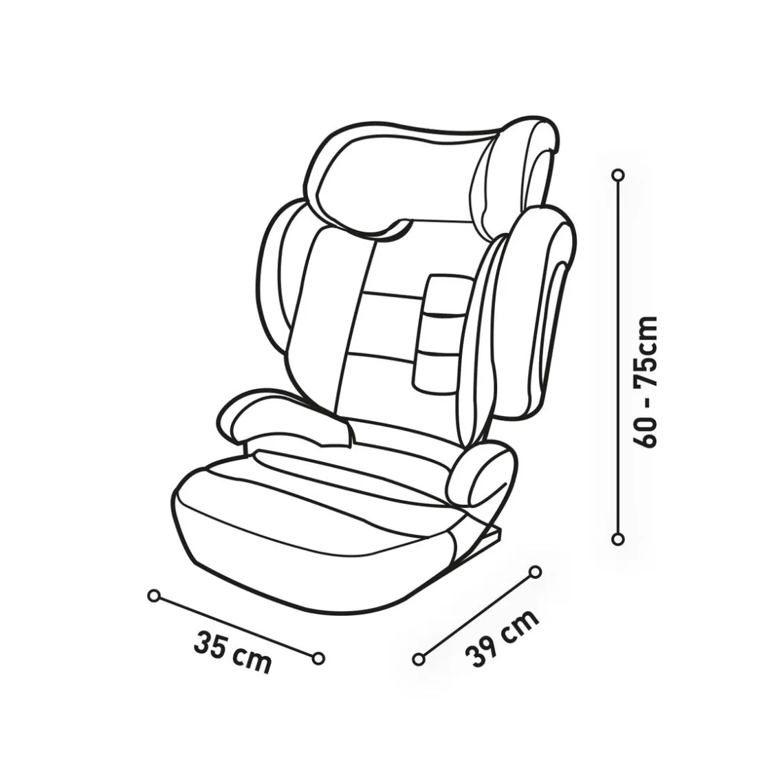 ASALVO - Silla de auto I-Size Poe Fix Gris 100-150 cm