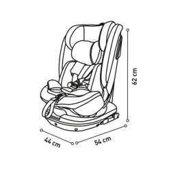 ASALVO - Silla de auto Panafix Gris 40-150 cm* Sillas De Coche·Desde 40 A 150 Cm