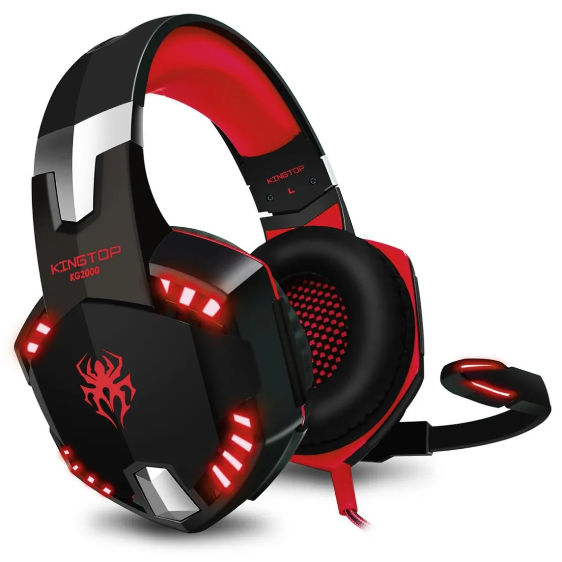 KLACK EUROPE Auriculares Gaming con LED y control de volumen para consola PS4, XBOX y PC Rojo* Figuras De Acción