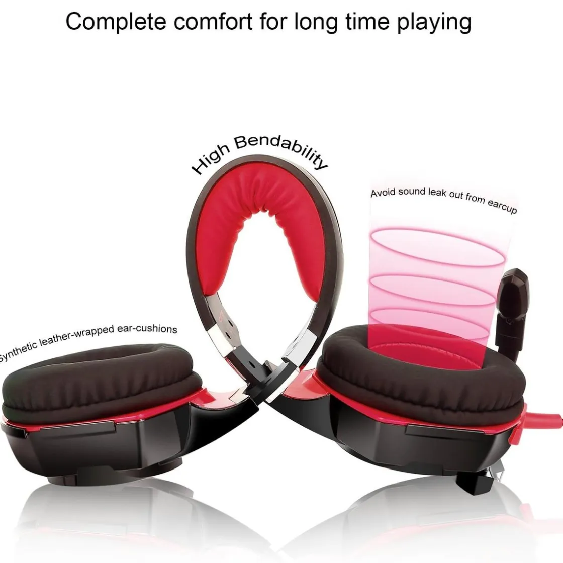 KLACK EUROPE Auriculares Gaming con LED y control de volumen para consola PS4, XBOX y PC Rojo* Figuras De Acción