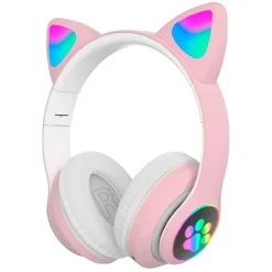 KLACK EUROPE Auriculares orejas de gato bluetooth rosa