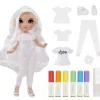 RAINBOW HIGH BABY born - Muñeca Fashion DIY ojos azules, top y zapatos extra, rotuladores lavables arcoiris* Muñecas