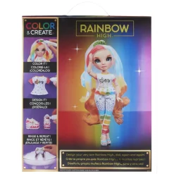 RAINBOW HIGH BABY born - Muñeca Fashion DIY ojos azules, top y zapatos extra, rotuladores lavables arcoiris* Muñecas