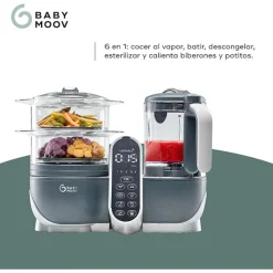 BABYMOOV - Robot de Cocina Nutribaby+ 5 en 1 Gris 2200 ml* Preparación Comida Y Accesorios·Licuadoras Y Robots De Cocina