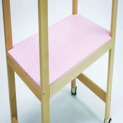 PLASTIMYR Bañera de Madera Natural Sobrebidé Topos Rosa* Baño Y Accesorios·Bañeras Cambiador