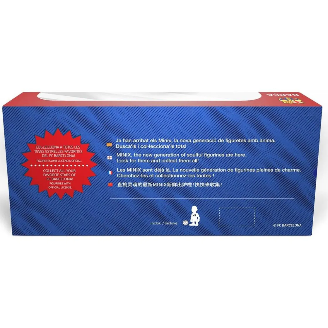 BANDAI - Pack de 5 muñecos del Futbol Club Barcelona de 7 cm