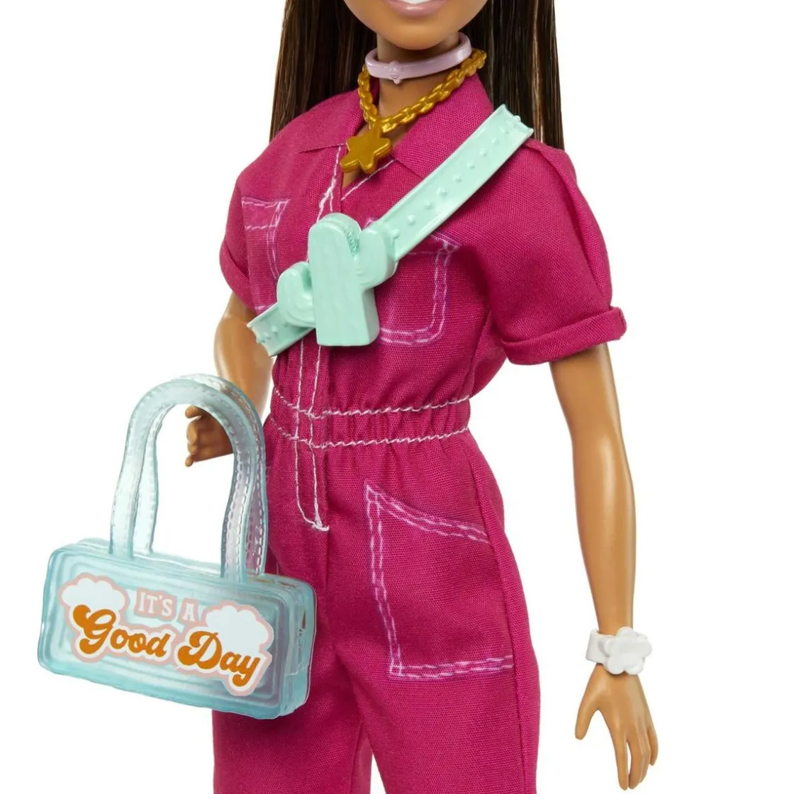 MATTEL Barbie - Muñeca con Mono Rosa y Complementos de Moda ㅤ* Muñecas