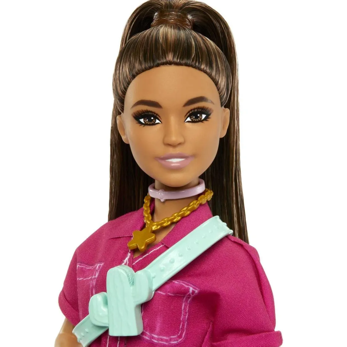 MATTEL Barbie - Muñeca con Mono Rosa y Complementos de Moda ㅤ* Muñecas