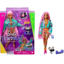 MATTEL Barbie - Muñeca Extra - Trenzas rosas