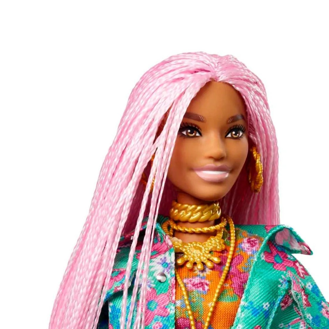 MATTEL Barbie - Muñeca Extra - Trenzas rosas