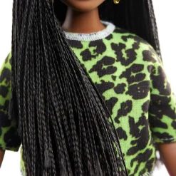 BARBIE - Muñeca Fashionista - Camiseta neón leopardo