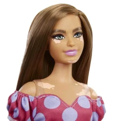 BARBIE - Muñeca Fashionista Curvy Vitiligo - Vestido de lunares