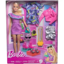 MATTEL Barbie - Muñeca Fashionista 3 modas de noche