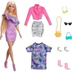 MATTEL Barbie - Muñeca Fashionista 3 modas de noche