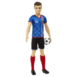 MATTEL Barbie - Muñeco Ken Futbolista Camiseta Azul