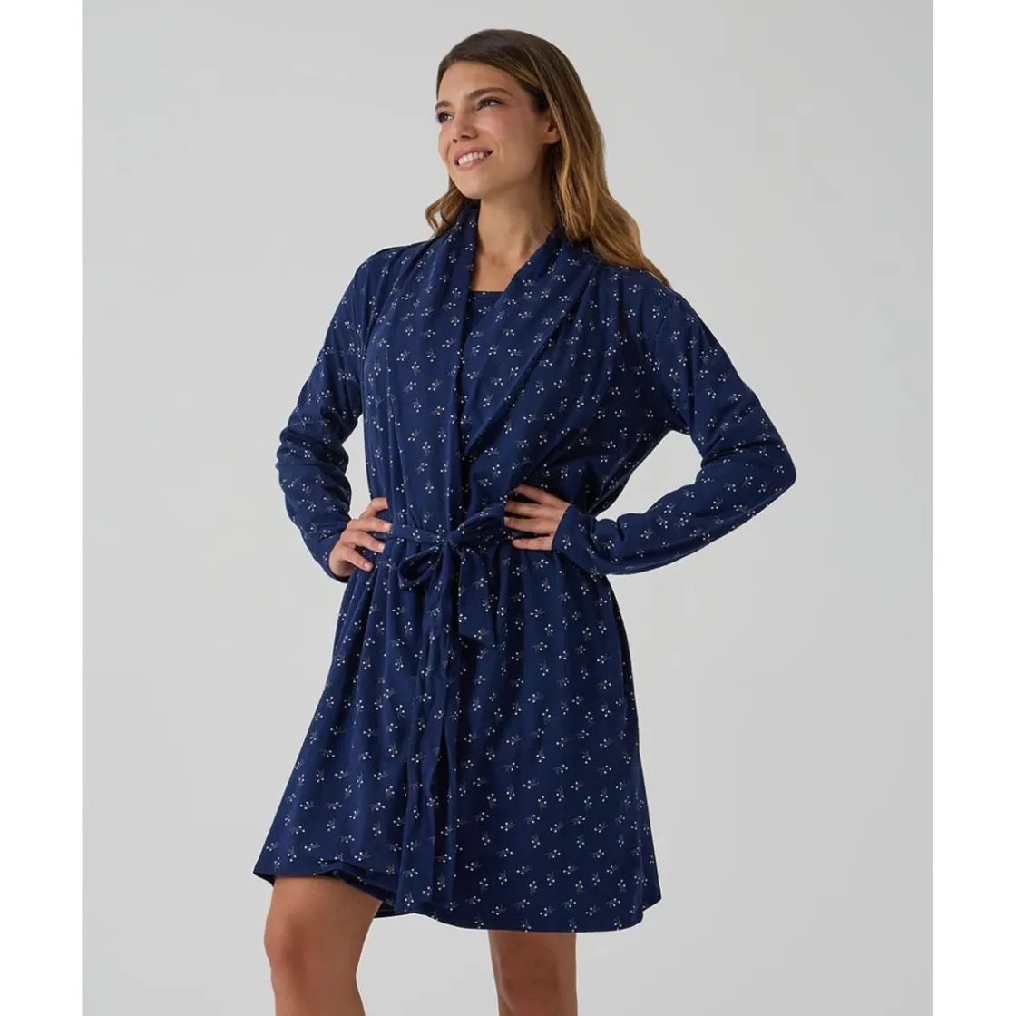 Prenatal Bata premamá azul con flores* Premamá·Íntimo Y Noche|Íntimo Y Noche·Batas