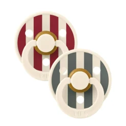 BIBS - 2 Chupetes Studio Colour de Latex +0M - Ruby/Pine