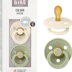 BIBS - Pack 2 chupetes Colour 0-6 meses - Ivory/Sage* Biberones Y Chupetes·Chupetes