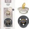 BIBS - Pack 2 chupetes Colour 0-6 meses - Sand/Iron* Biberones Y Chupetes·Chupetes