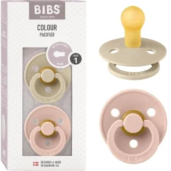 BIBS - Pack 2 chupetes Colour 0-6 meses - Vanilla/Blush