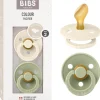 BIBS - Pack 2 chupetes Colour 6-18 meses - Ivory/Sage* Biberones Y Chupetes·Chupetes