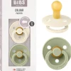 BIBS - Pack 2 chupetes Colour 0-6 meses - Ivory/Sage