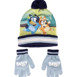 ARTESANIA CERDÁ Bluey - Conjunto gorro y guantes azul y blanco* Estilo De Vida