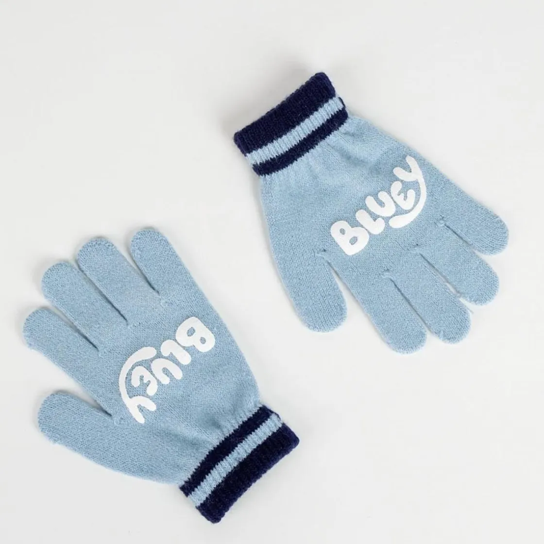 ARTESANIA CERDÁ Bluey - Conjunto gorro y guantes azul y blanco* Estilo De Vida