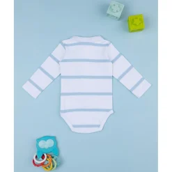 Prenatal Body bebé blanco a rayas azules