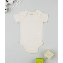 Prenatal Body beige de manga corta para bebé con estampado floral