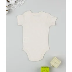 Prenatal Body beige de manga corta para bebé con estampado floral