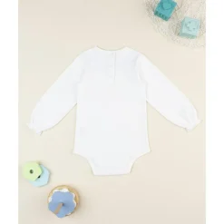 Prenatal Body de niña blanco con bordado floral