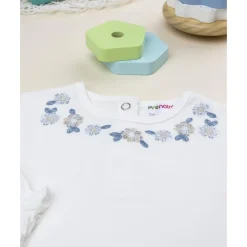 Prenatal Body de niña blanco con bordado floral