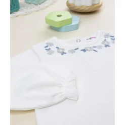 Prenatal Body de niña blanco con bordado floral