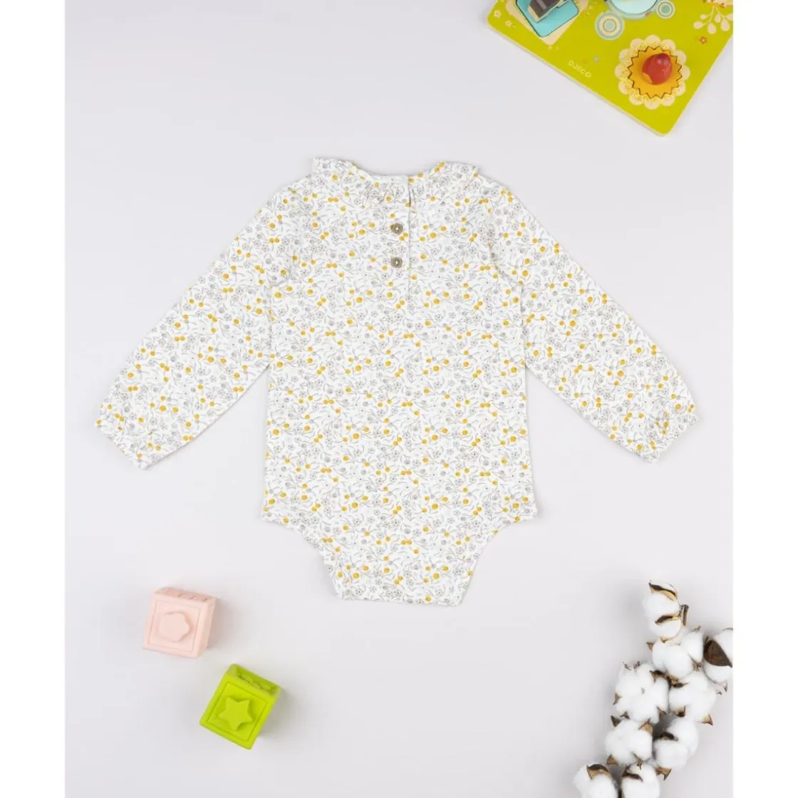 Prenatal Body manga larga de niña con estampado floral