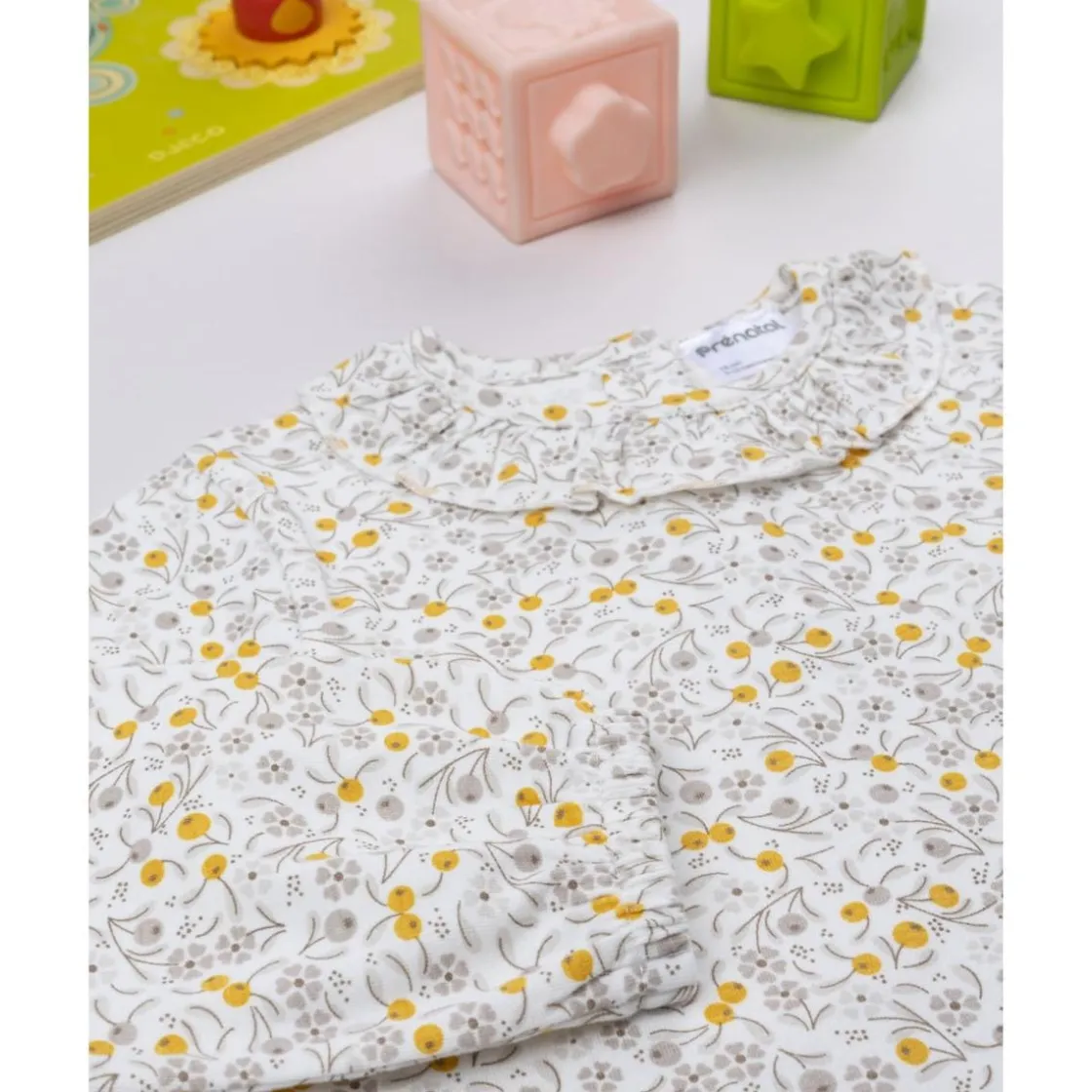 Prenatal Body manga larga de niña con estampado floral