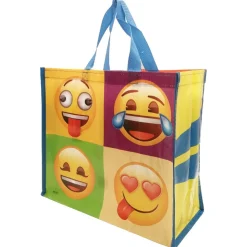 ECOBOLSA HISPANIA SL Bolsa de rafia con mosaico de emojis* Artículos De Fiesta Y Regalos