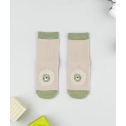 Prenatal Calcetines antideslizantes niño beige león