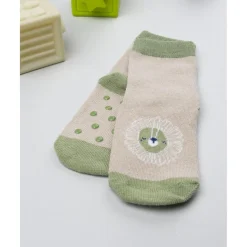 Prenatal Calcetines antideslizantes niño beige león