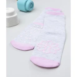 Prenatal Calcetines antideslizantes niña gris con margarita